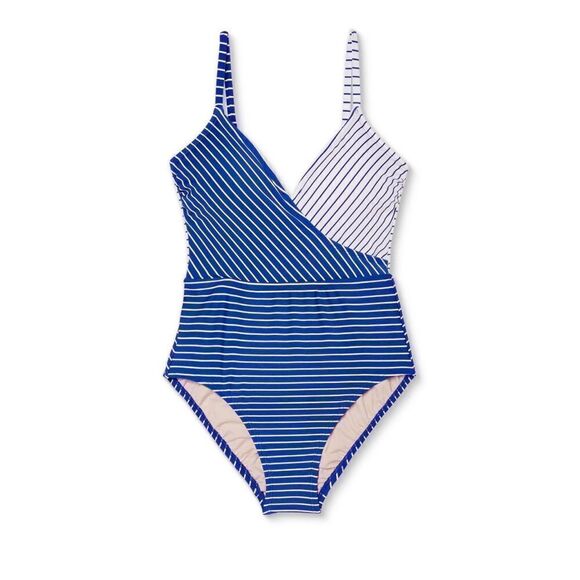 Kona Sol Striped One Piece Bathing Suit D22 - Picture 4 of 7